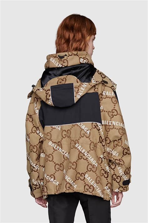 gucci x balenciaga the hacker project jumbo gg jacket beige/ebony|Gucci x Balenciaga The Hacker Project Jumbo GG Jacket .